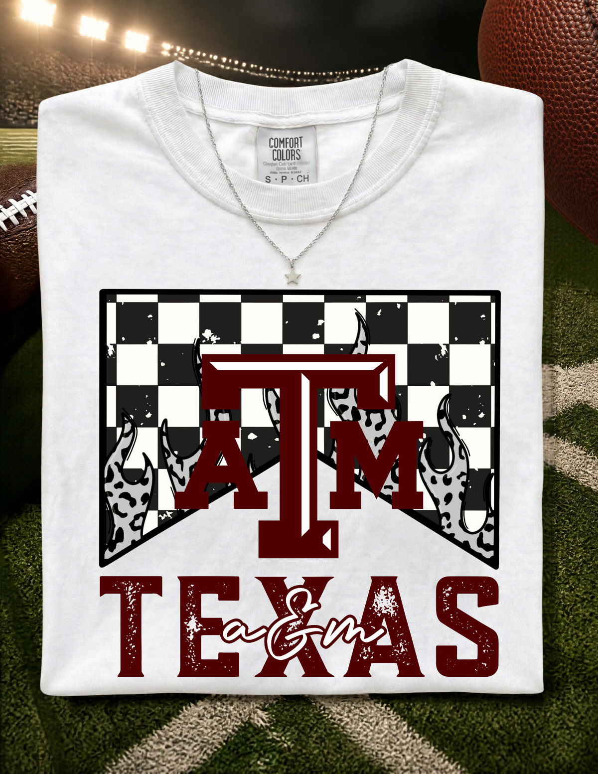 ATM Flame/Checkered T-Shirt