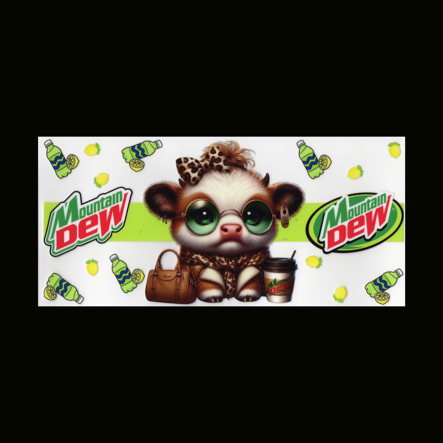 Highland Cow Mt. Dew Cupwrap