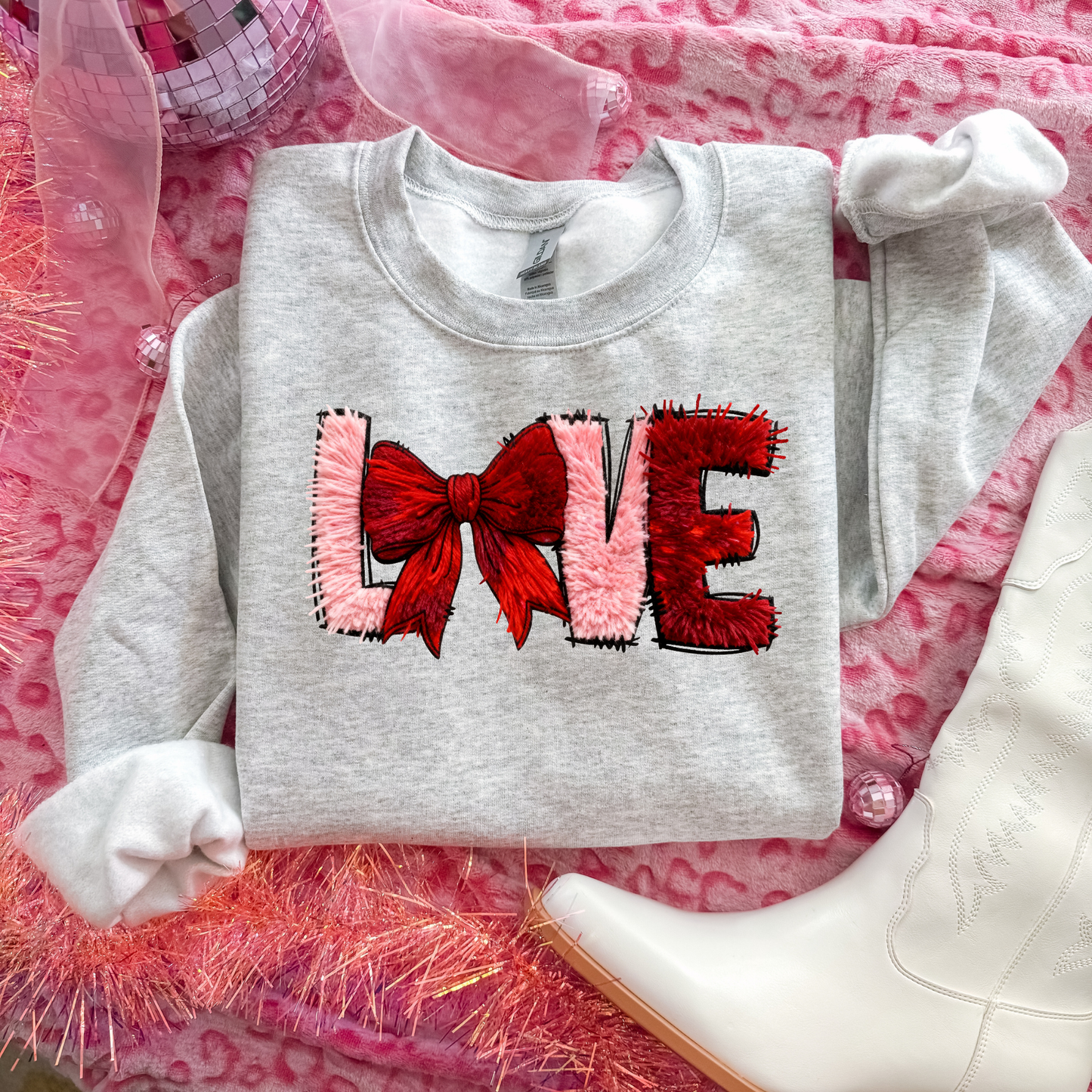 LOve Red Bow Sweatshirt