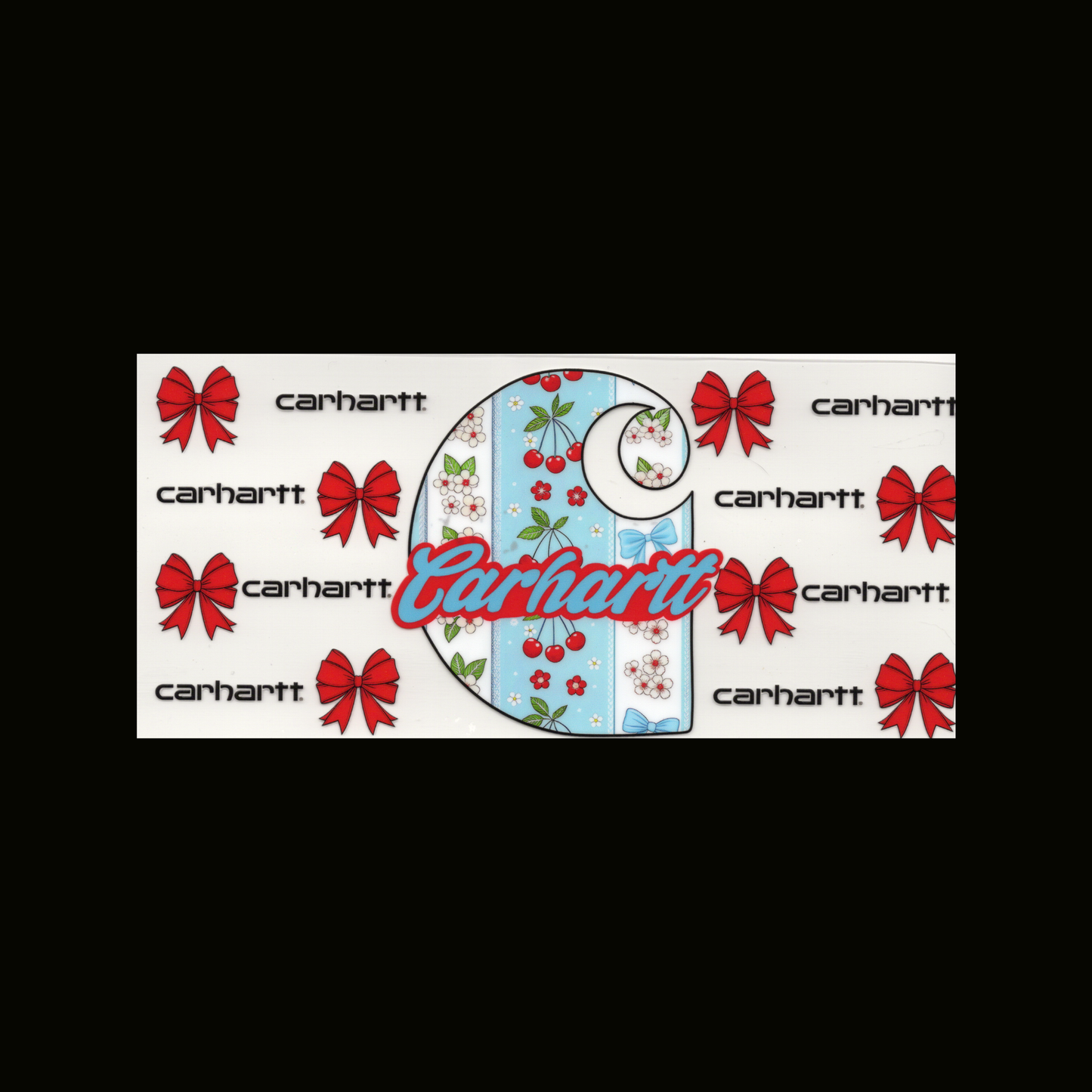 Cherry/Flower RED Bow Car Hart Cupwrap