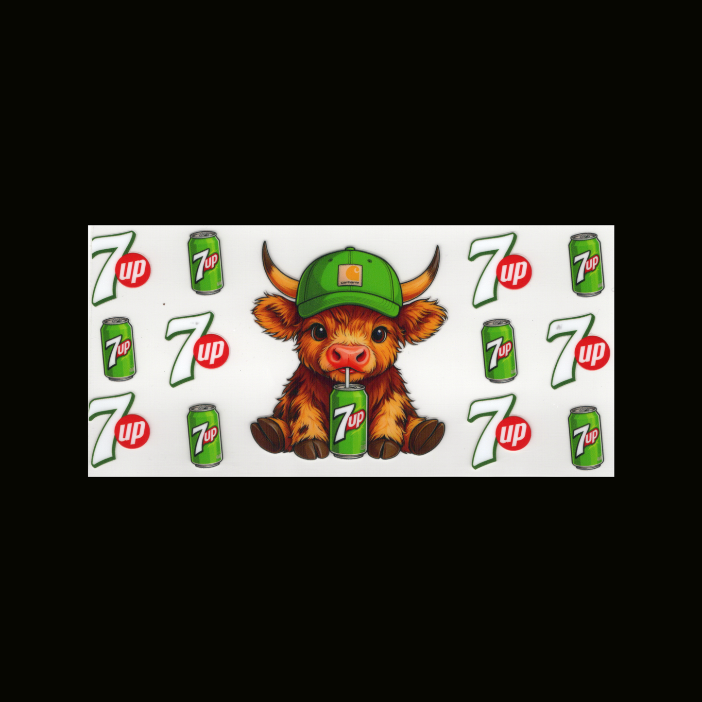 HL Cow Green Cap 7Up Cupwrap