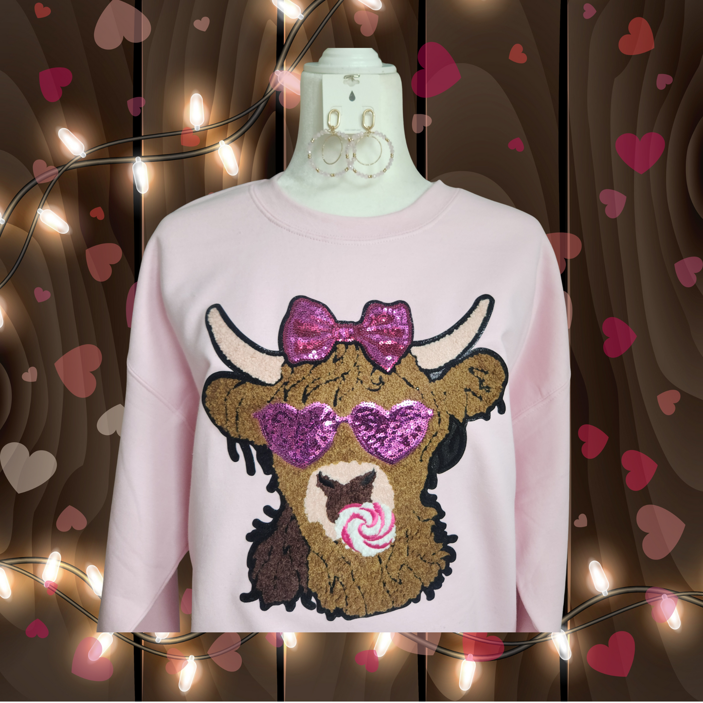 Cow with Bow/Candy Sweatshirt