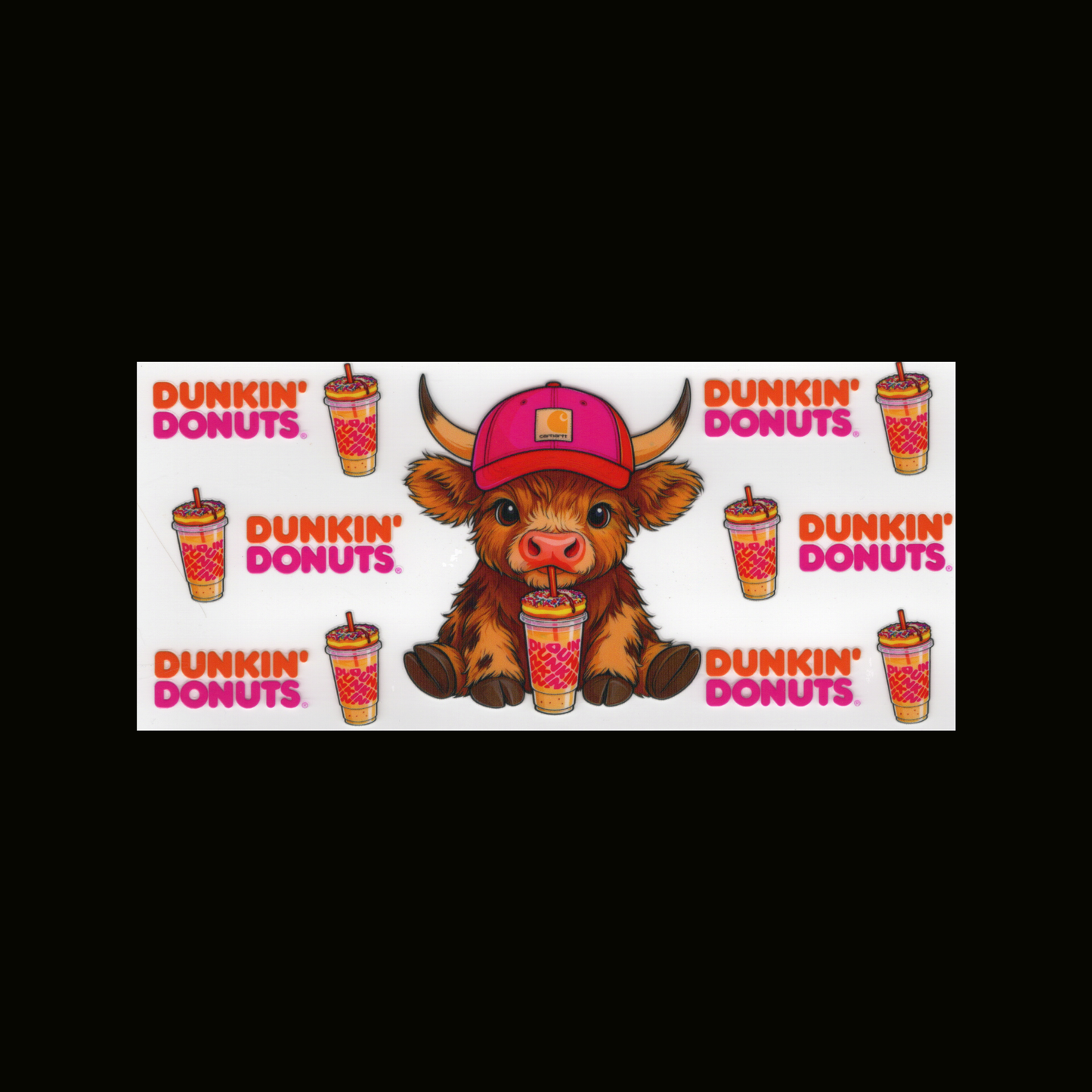 HL Cow Red Cap Dunkin Cupwrap