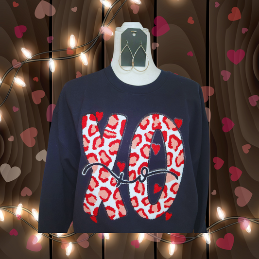 XOXO Red Animal Print Sweatshirt