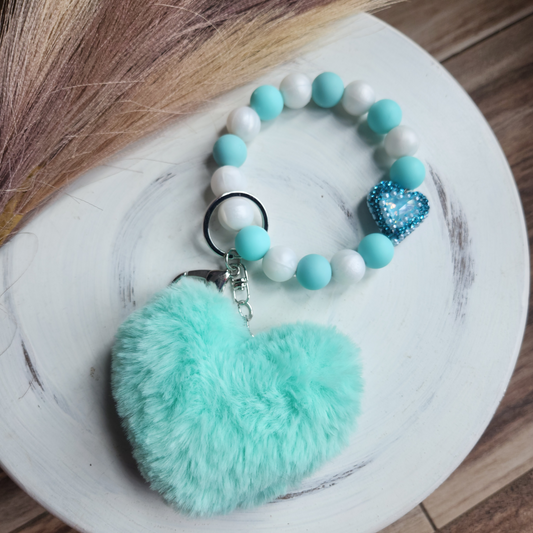 Wristlet Teal Heart