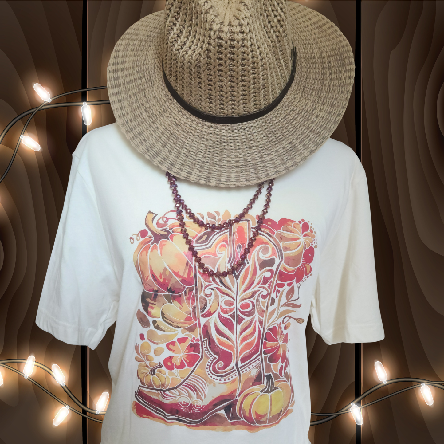 Cowboy Boot & Pumpkin Shirt
