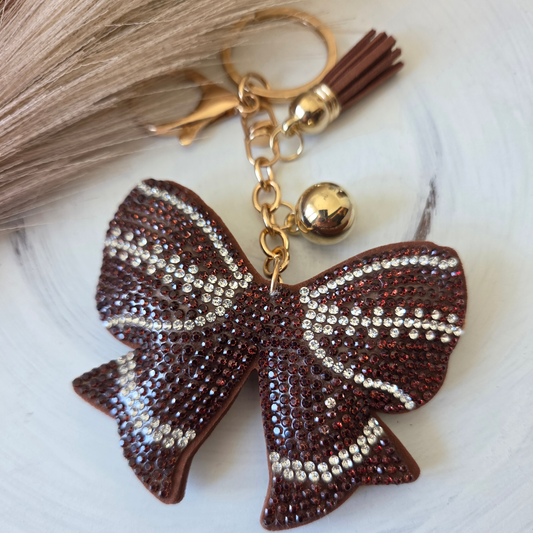 Football Bow Keychain