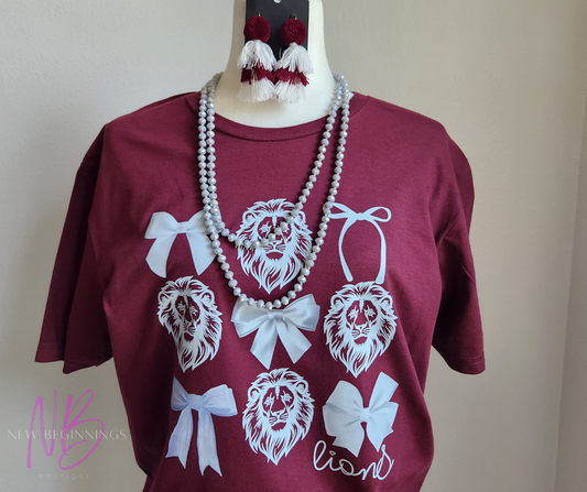 LION WHITE COQUETTE BOW SHIRT