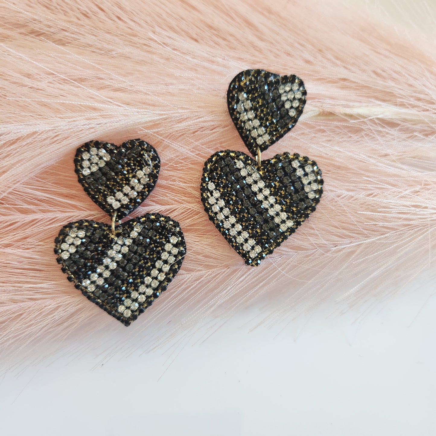 Silver/Black Heart