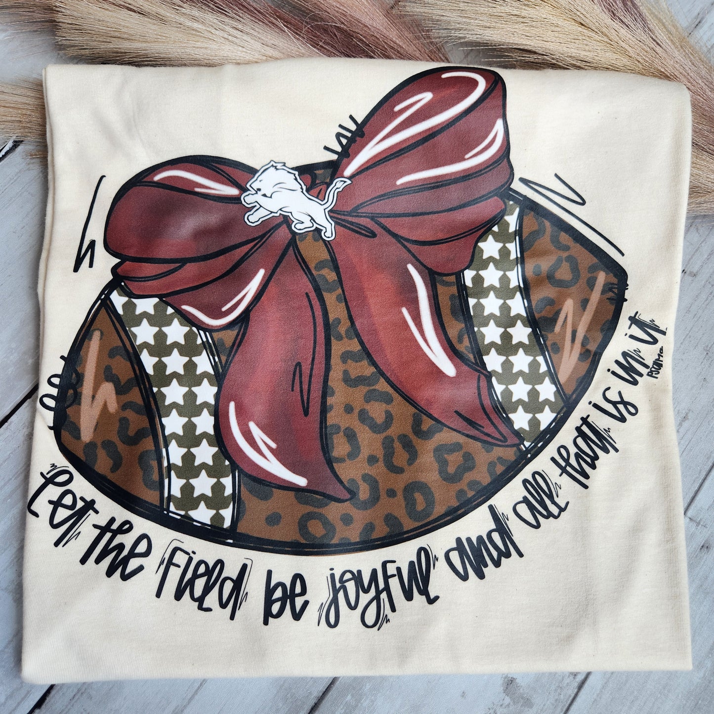 Football/Bow Animal Print Shirt
