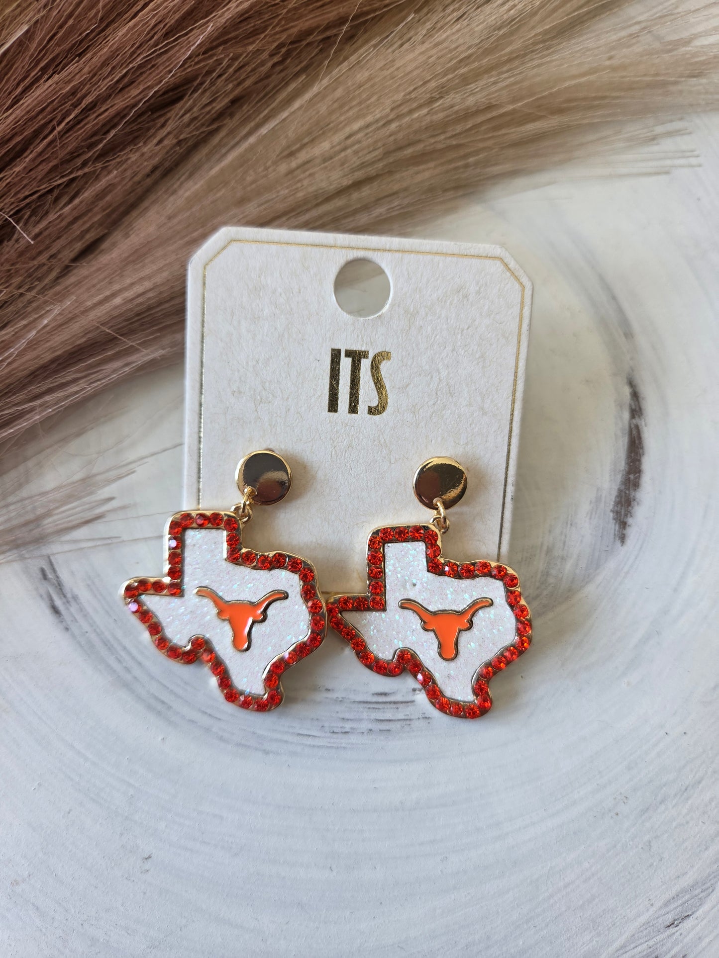 Orange Texas Star Earrings