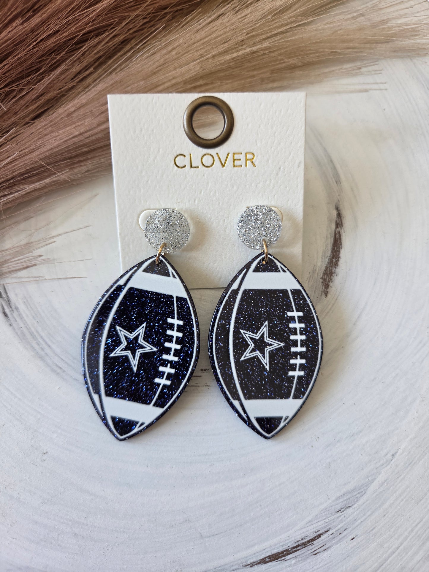 D Football Earrings