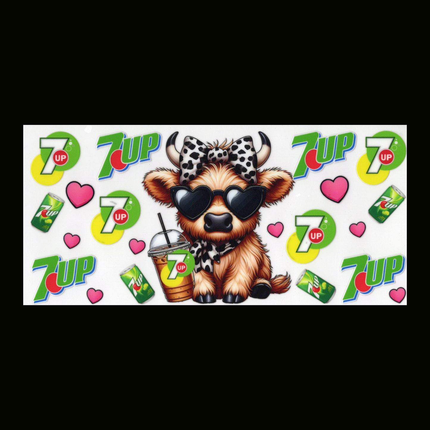 Highland Cow 7UP Cupwrap