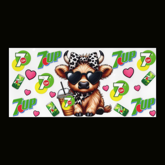 Highland Cow 7UP Cupwrap
