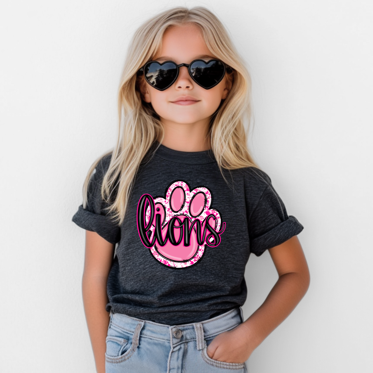 Pink Paw Lions Shirt - Kids
