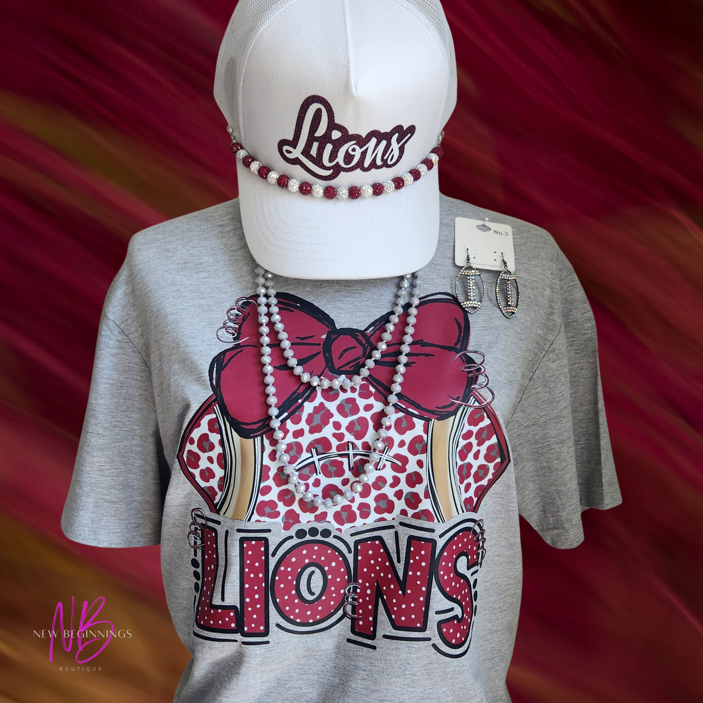 Lions Football/Bow Shirt