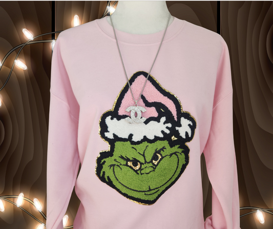 Grinch Pink Chenille Sweatshirt