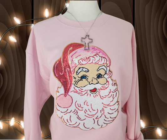 Pink Santa Sequin