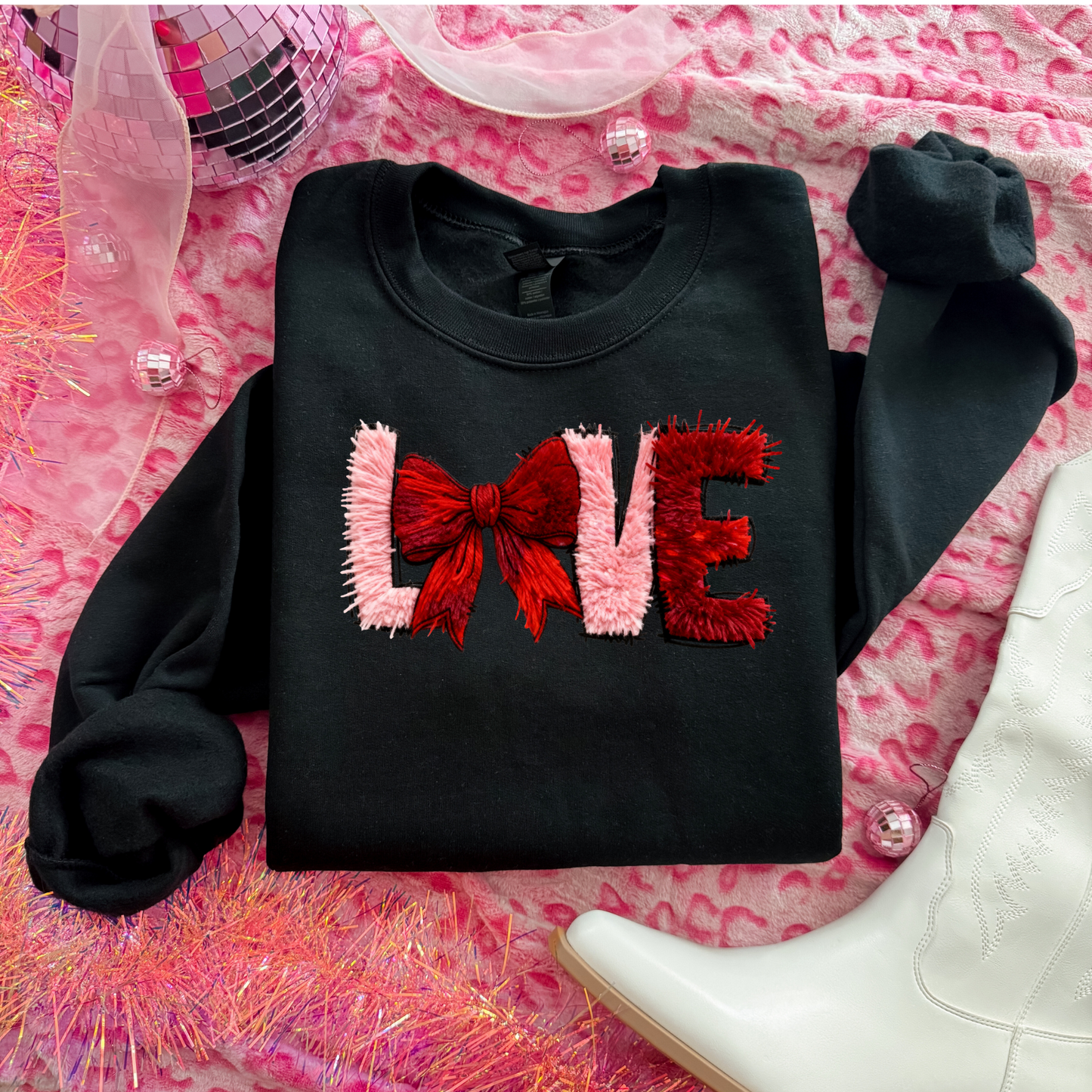 LOve Red Bow Sweatshirt