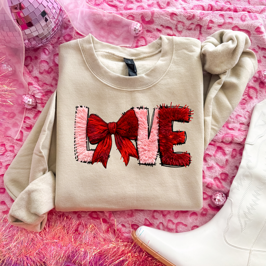 LOve Red Bow Sweatshirt