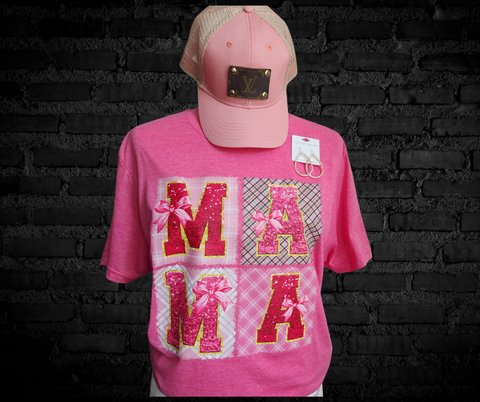 Mama Square Pink Bow