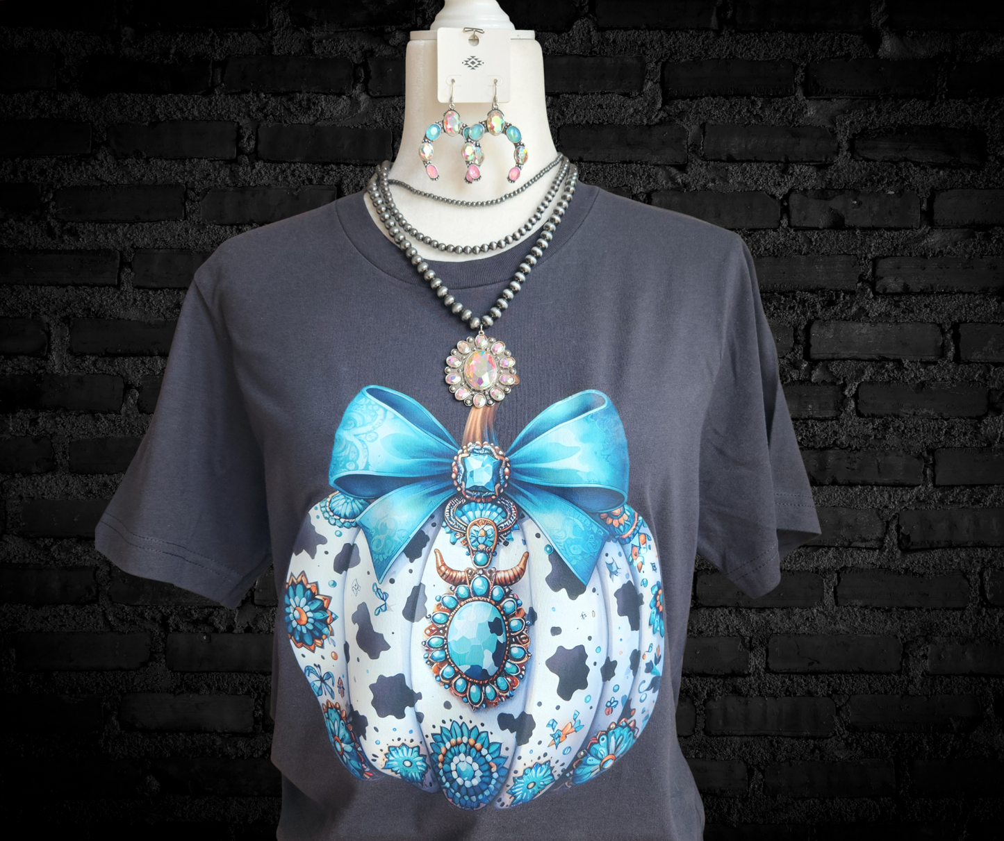 Turquoise Pumpkin Tshirt