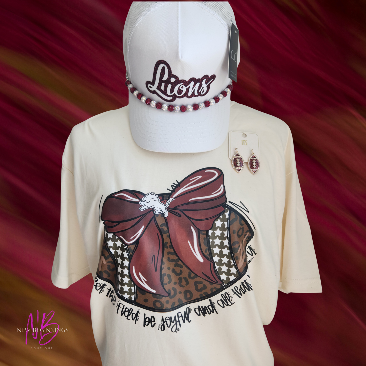 Football/Bow Animal Print Shirt