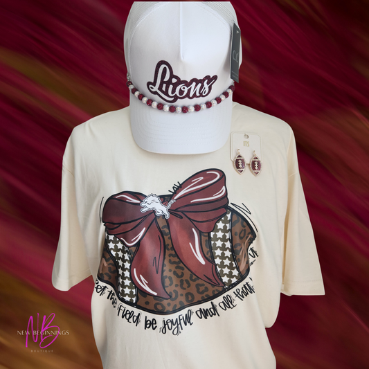 Football/Bow Animal Print Shirt