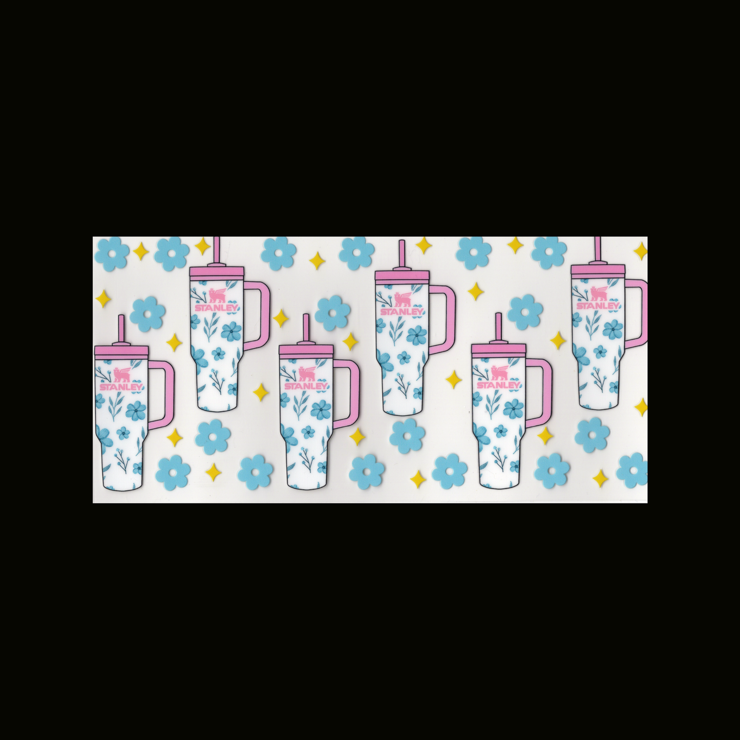 Blue Flower Stanley Cupwrap