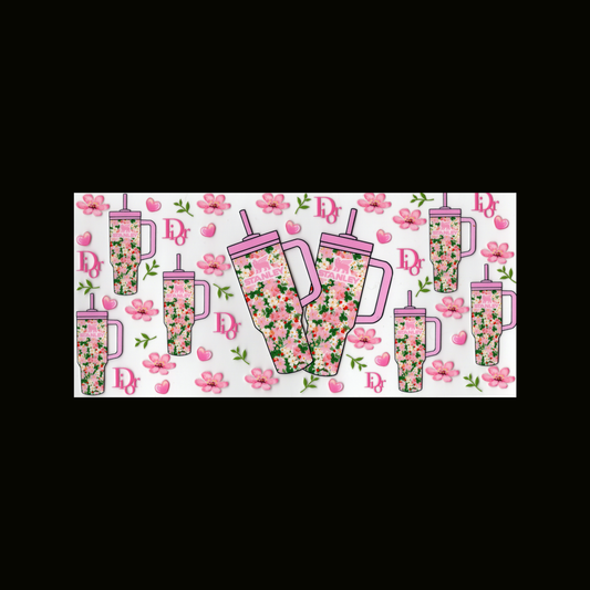 Pink Floral Stanley Cup DR Cupwrap