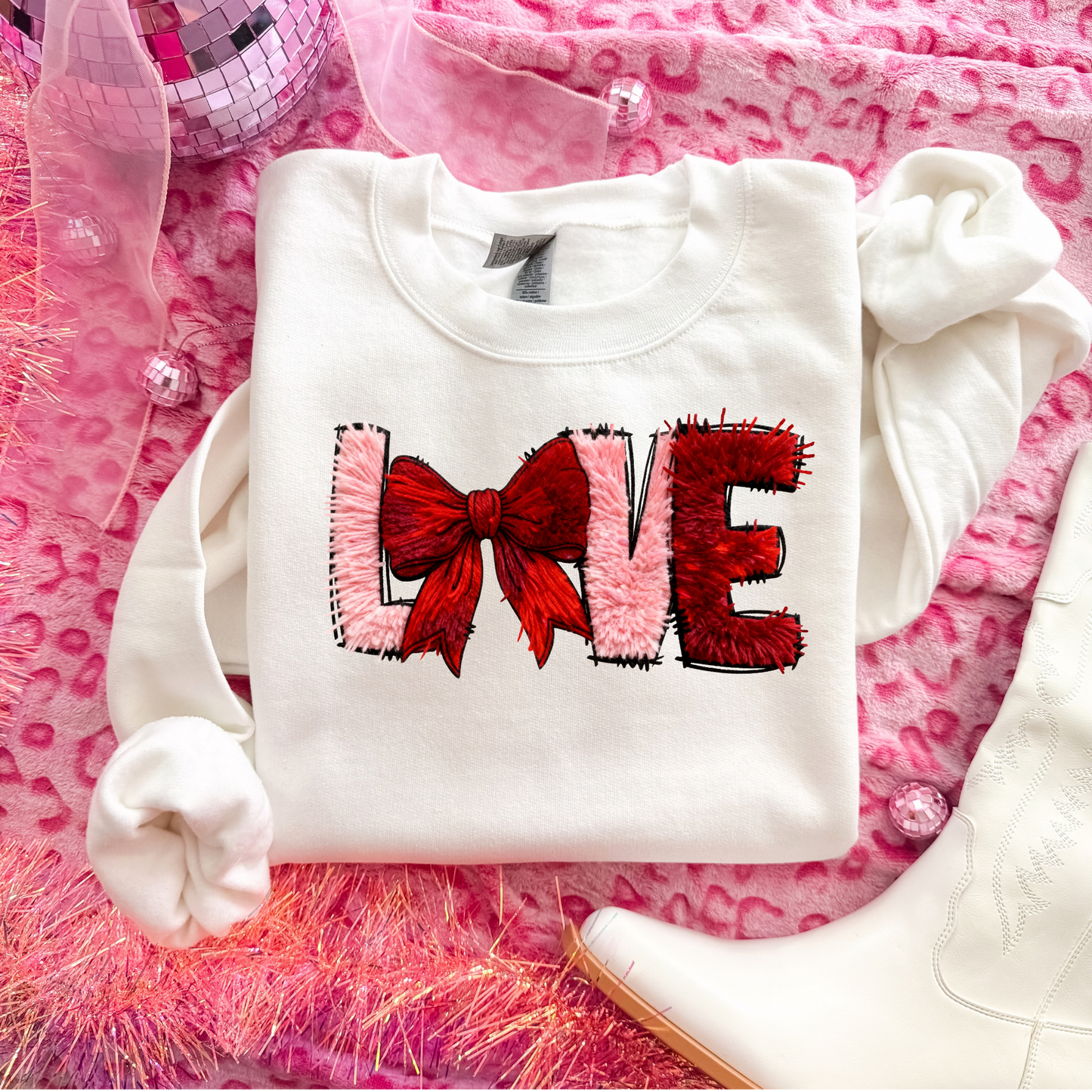 LOve Red Bow Sweatshirt