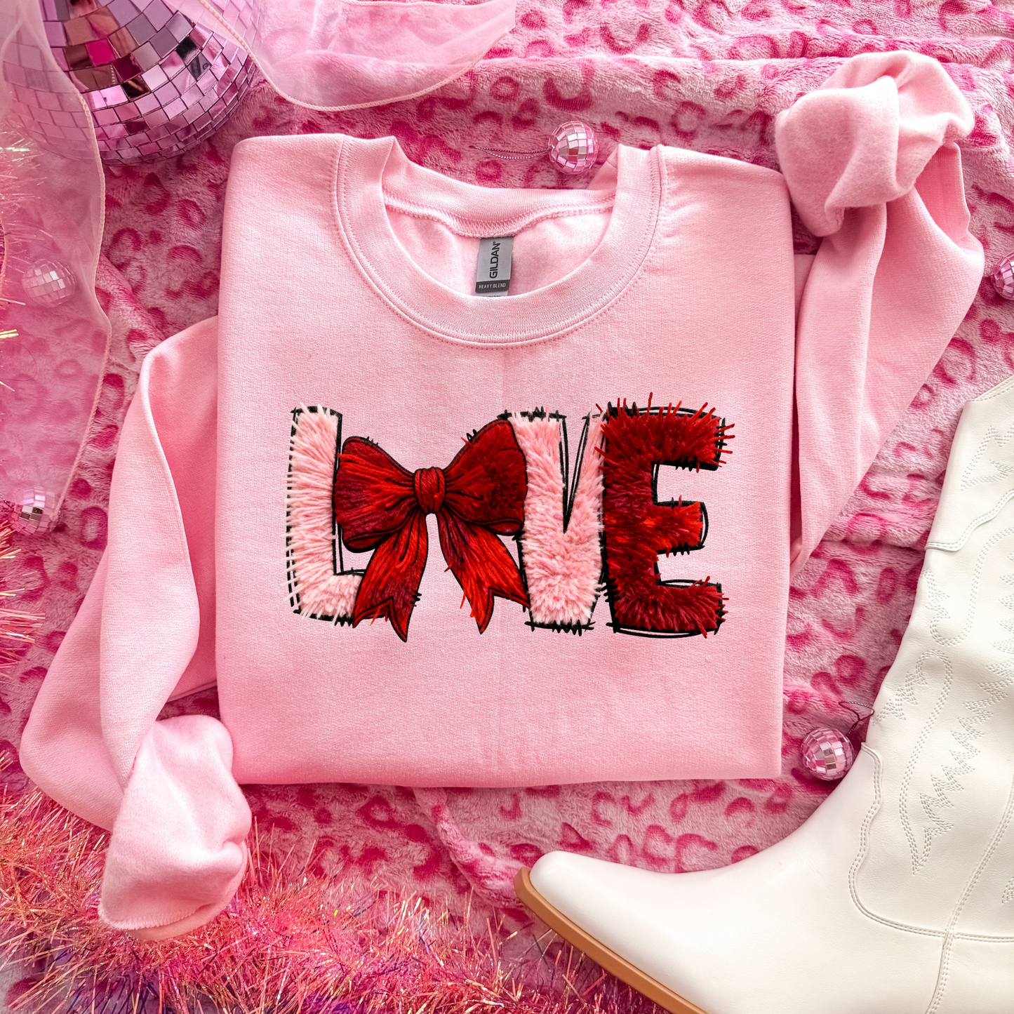 LOve Red Bow Sweatshirt