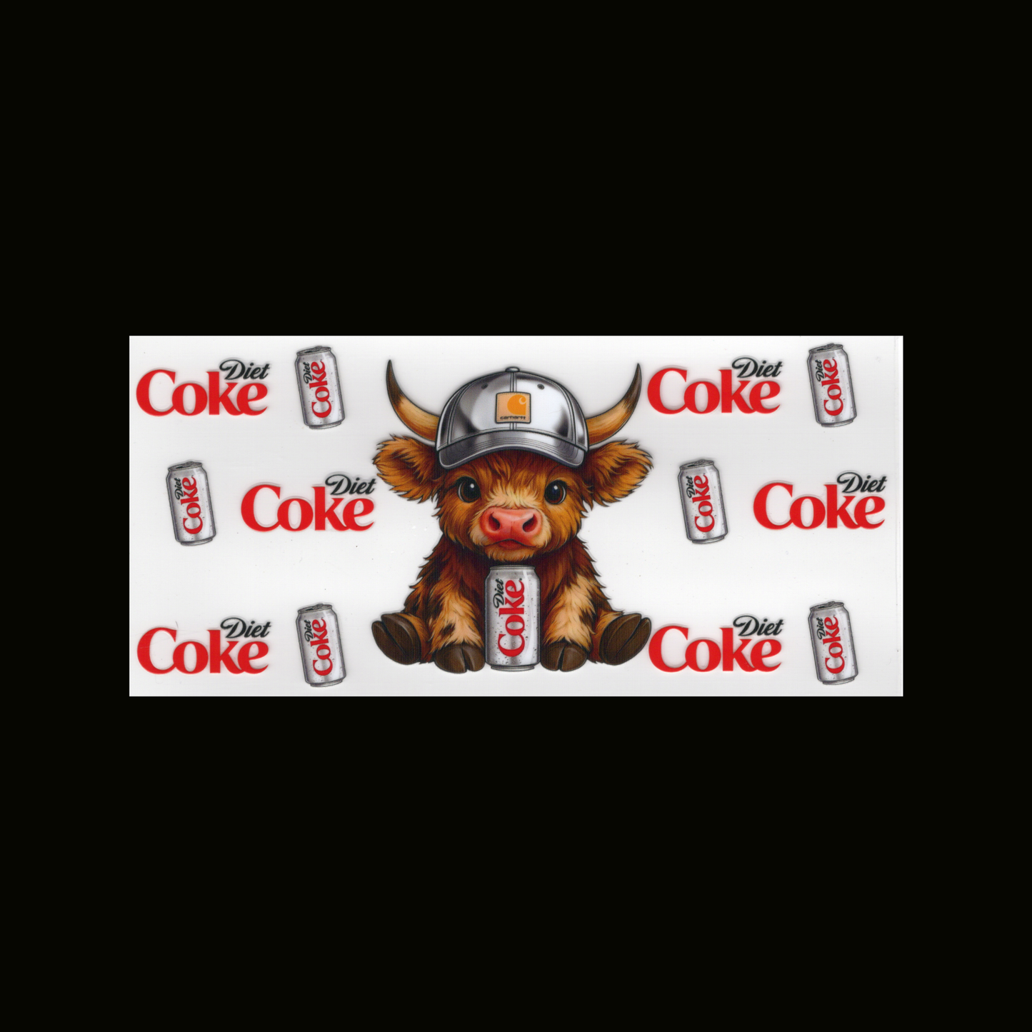 HL Cow Silver Cap Diet Coke Cupwrap