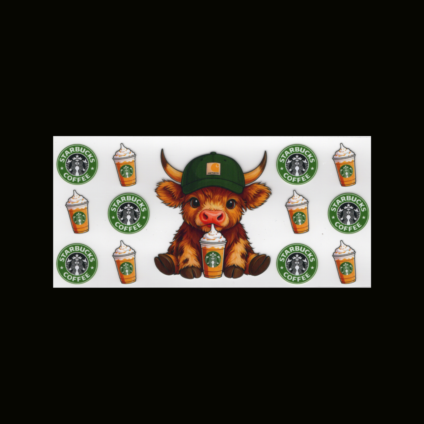 HL Cow Green Cap Starbuck Cupwrap