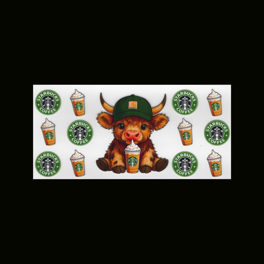 HL Cow Green Cap Starbuck Cupwrap