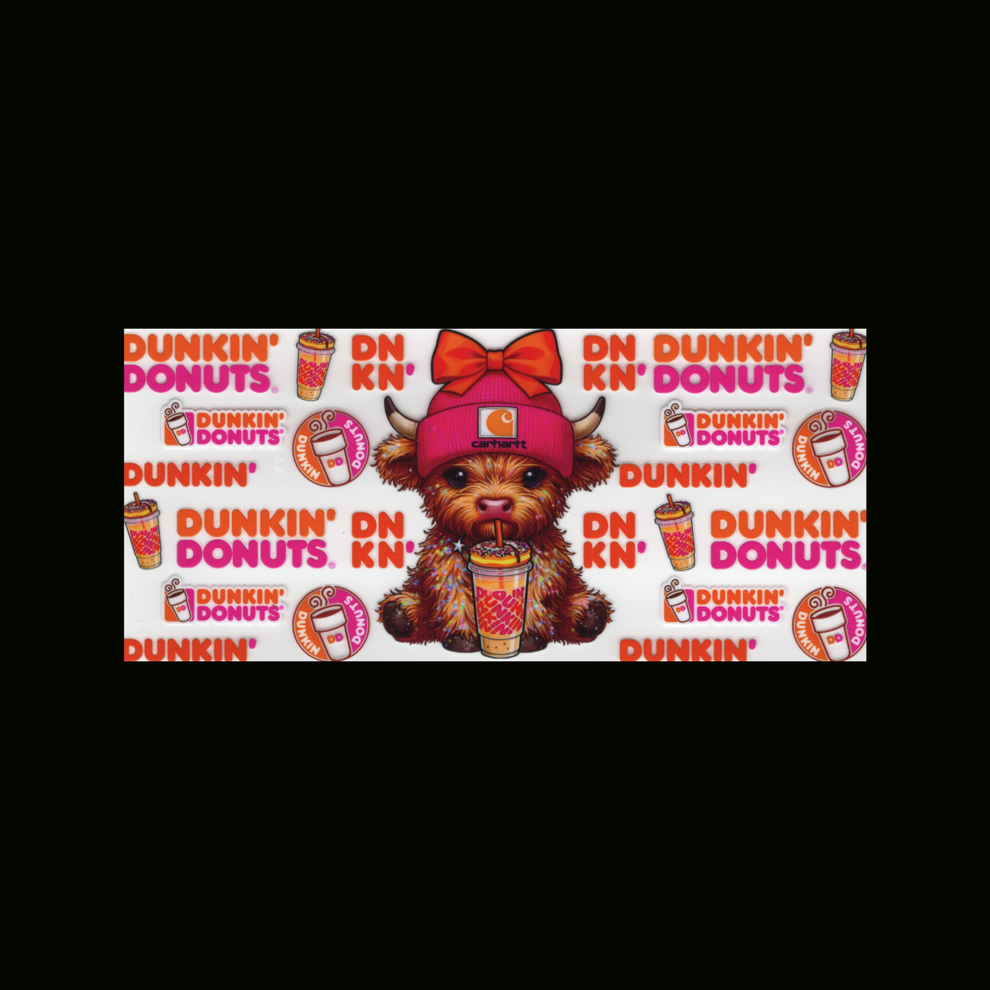 HL Cow Pink Beanie Dunkin Cupwrap