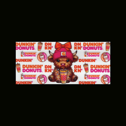HL Cow Pink Beanie Dunkin Cupwrap