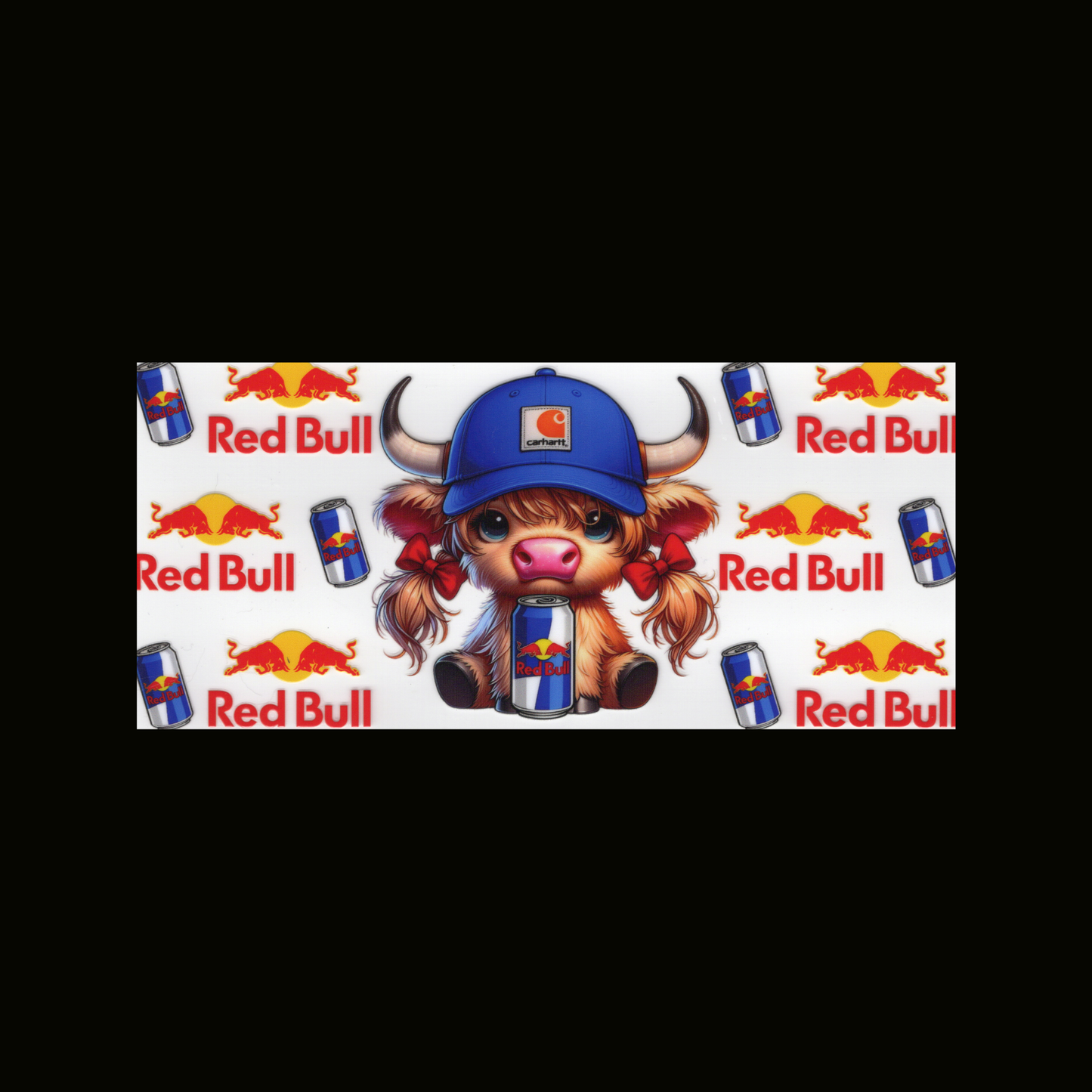 HL Cow Blue Cap Red Bull Cupwrap