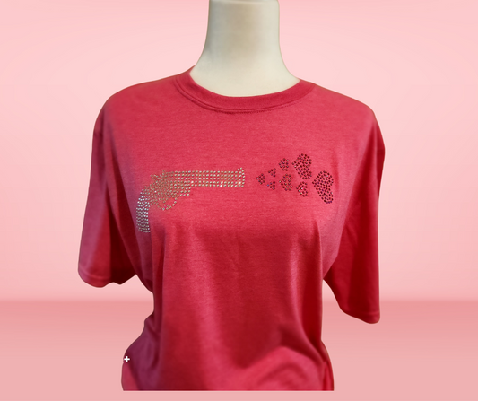 Rhinestone Gun Hearts